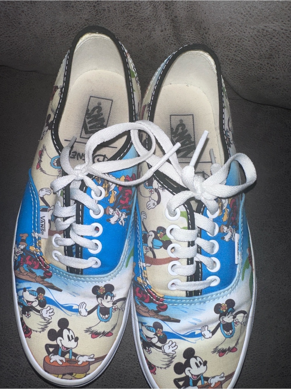 Vans x Disney Aloha Hawaii Authentic Mickey Minnie Goofy Shoes M7 W8.5 Rare - Picture 2 of 6